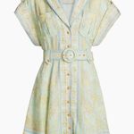 Zimmermann  Light Blue and Gold Mini Dress Long Version NWT size M Photo 2