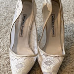 Manolo Blahnik Vintage  Off White Lace Pumps Photo 0