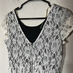 love on a hanger New  Dress sz M Ivory & Black Crochet Lace Short Sleeve Lined Photo 7