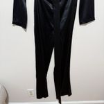 AREA NYC NWT Cassidy Black Silk Satin Crossover Front Jumpsuit Size 4 Photo 6