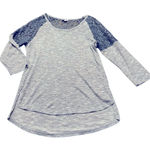 Candie's 3/$15  blue sweater with lace shoulders Photo 0