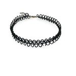 Claires Goth Black Curly Wired 90s Metal Choker Punk Emo Necklace Photo 5