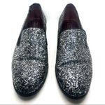 Marc Jacobs  BLACK & SILVER GLITTER "ZOE"  LEATHER & FABRIC LOAFER SHOES (38.5) Photo 4