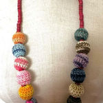 Colorful crochet ball beaded necklace Photo 0