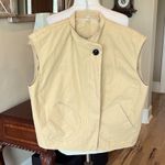 Oversized Tan Cotton Button Up Vest New Photo 3