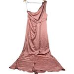 Dessy Collection One Shoulder Ruched Empire Waist Bridesmaid Formal Gown 16 3111 Pink Photo 0