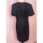 Sag Harbor 90s Vintage Crushed Velvet Short Sleeve Dress by Black Size 14 Photo 14