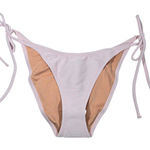 J.Crew  Ribbed curved-waist cheeky string bikini bottom in‎ Pale Blossom S NWT Photo 0