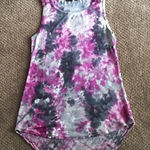 T Party Fashion Shades of Purple & Grey Tie Dye Tank Top Photo 0