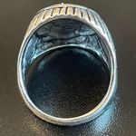 Oval obsidian stone S925 silver ring size 8 Photo 3