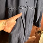 JONATHAN SIMKHAI | Silk Navy Blue Crossbar Romper Jumpsuit | Size Medium Photo 4