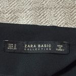 ZARA  Black Cropped Crepe Pearl Embellished Hem Trousers Small Photo 7