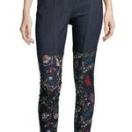 Cinq à Sept  Eva Marie Denim Pants with Floral Embroidery Size 4 Photo 0