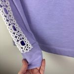 Lilly Pulitzer  Skipper Popover XS Purple Lace Trim Pullover Half Zip Preppy Soft Photo 3