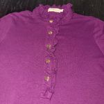 Tory Burch  Ruffle Polo Shirt Women's Size Medium Photo 3