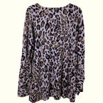 Chico's ADDICTIONS by Chico’s Animal Print V Neck Sweater Size Large 3 Photo 2