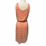 AUW  Lace Hi-Low Sleeveless Belt Flowy Tunic Dress‎ Peach Medium Photo 7