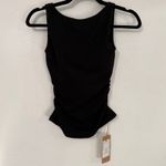 NWT OGL Move Ribbed Ruched Side Tank Top in Black Built Photo 3