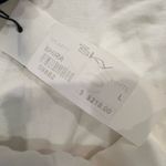 Sky Shira White Halter Bodycon Mini Dress leather trim size Large NWT Photo 9