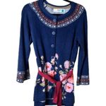 Anthropologie  Sparrow Fair Isle Floral Sweater with Tie Size Medium Photo 0