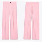 ZARA NWOT WOMEN PLEATED PANTS TROUSERS LIGHT PINK 8338/420 Wide Leg Large Photo 5