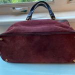 Coach Burgundy Suede Hampton Shoulder Bag Photo 4