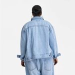 KBB by KAHLANA NWT Light Wash Asymmetrical Front Denim Jacket Size XXL Blue Photo 1