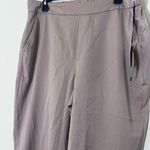 One 5 One Satin pull on Beige dress pants straight tapered leg Pockets size L NWT Photo 2