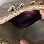 Y2k B. Makowsky gray/tan leather snake, print shoulder bag Gray Photo 2