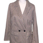 Salanta  Houndstooth Double-Breasted Blazer Office Formal Photo 0