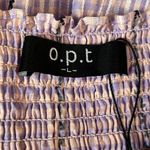 o.p.t Serenette Square Neck Smocked Gingham Midi Dress Purple Pink Size Large Photo 6