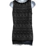 CAbi  Emily Floral Black Lace With  Champagne‎ Lining Chiffon Trim Top EUC XS Photo 5