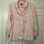 Victoria's Secret Victoria’s Secret Pink Glittery Stripe Long Sleeve Sleep Top Pink Label Photo 0