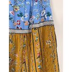 Vintage Concept Tiered Maxi Skirt Floral Blue Gold Navy Boho XL Photo 1