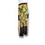 Lucille Asymmetric Pleated Skirt Marigold Floral Print Colorblock Maximalist Black Photo 4