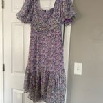 ASTR  The Label Lavender Floral Ruffle Midi Dress Photo 1