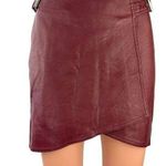 Vintage Evil Twin Red High Waist Buckle Strap Faux Leather Wrap Mini Dress Sz XS Photo 0