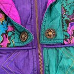Vintage 1980s J Gallery Purple and Green Light Jacket‎ Size Medium Photo 4