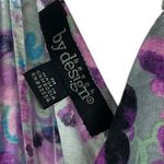 Floral Print Crop Top in Gray and Purple Size M Photo 4