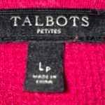 Talbots waffle knit thermal zip up hooded jacket 2 pockets fuchsia pink size LP Photo 4