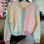 Colorful pastel Knit Sweater size medium Blue Photo 0