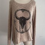 Boho Skull Graphic Open Back Sweater — M Size M Photo 0