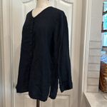 Flax 100% linen button down tunic blouse Photo 4