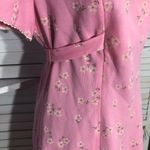 Vintage 60s 70s Mini Dress Pink Daisy Floral Flutter Sleeves M Size M Photo 4