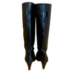 LAVORAZIONE ARTIGIANA HEELED BLACK LEATHER BOOTS WITH PATENT LEATHER BOW (7) Photo 5