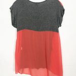 AQUA Color Block Scoop Neck Chiffon Top Size S Photo 4