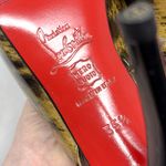 Christian Louboutin No Prive Patent Leather Slingback Pumps Heels Leopard Animal Photo 7