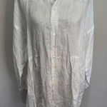 Eskandar 100% Linen White Tunic Shirt Dress Sz 1 Lagenlook Size M Photo 0