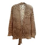 Free People Free People Hypnotic Tie Front Kimono Women's OSFM Tan Cream Boho Hippie Dainty Photo 8