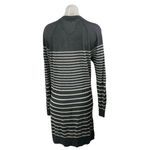 Ann Taylor LOFT Womens Gray Striped Long Sleeve Long Cardigan Sweater Top Size M Photo 1